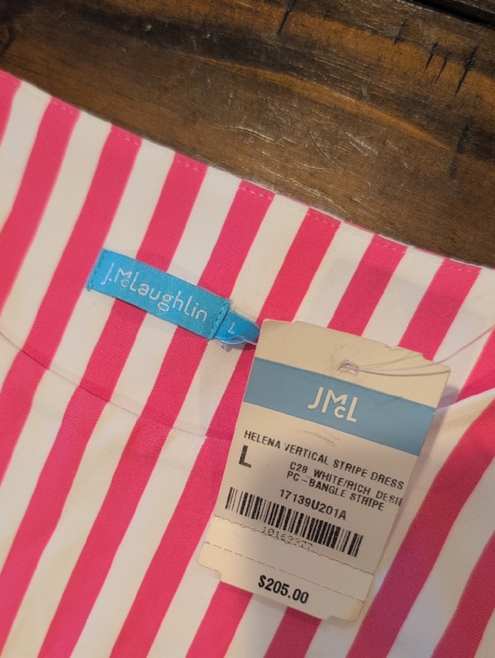 J. McLaughlin Helena Vertical Stripe Dress Catalina Cloth - Picture 4 of 6